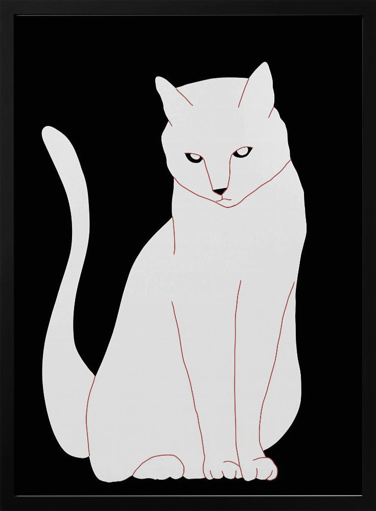 Weiße und schwarze Katze | Poster