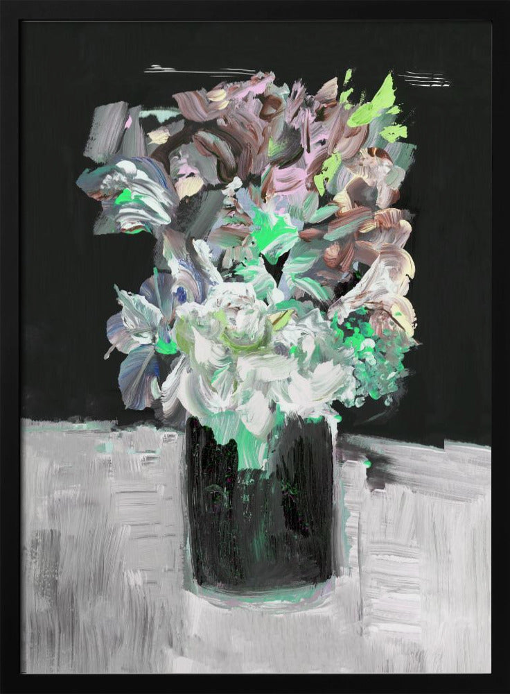 Bunte Blume mit Vase | Poster