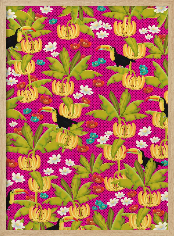 Bananen- und Tukanmuster | Poster