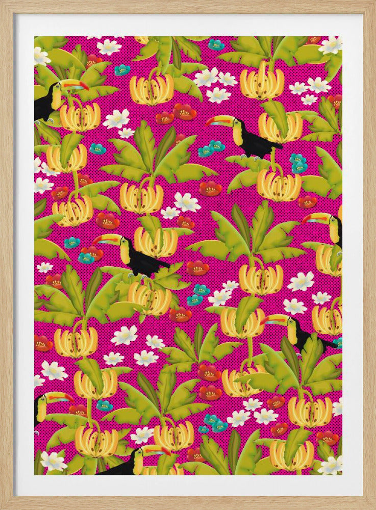 Bananen- und Tukanmuster | Poster