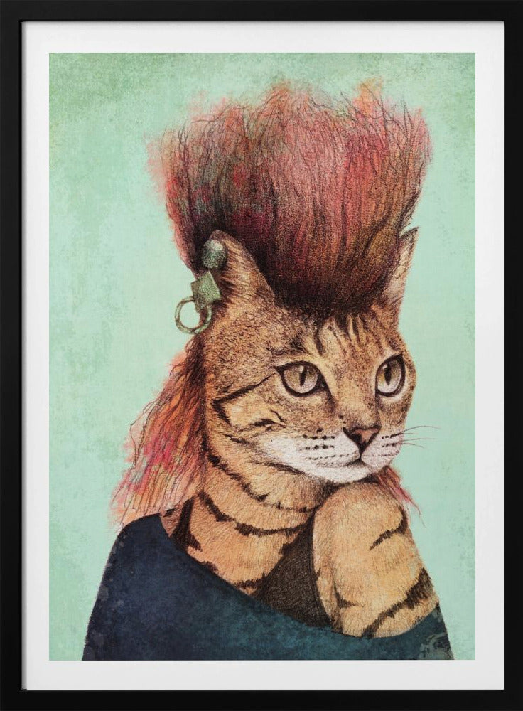 Stilvolle getigerte Katze | Poster