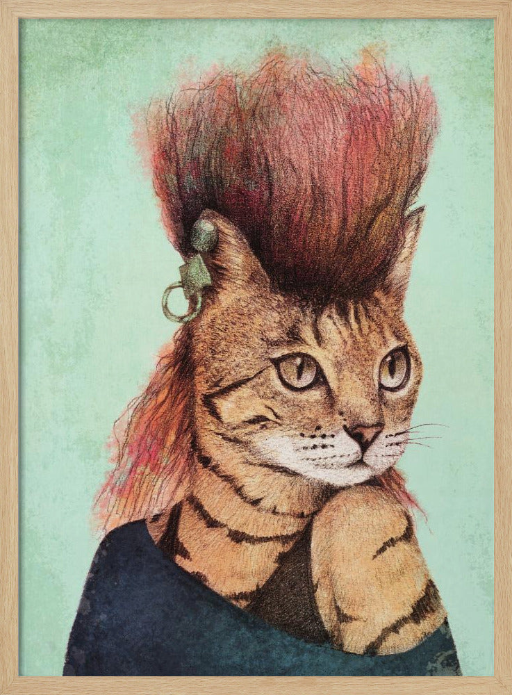 Stilvolle getigerte Katze | Poster
