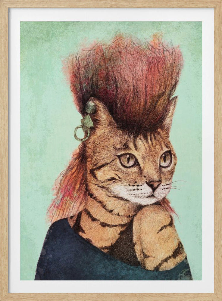 Stilvolle getigerte Katze | Poster