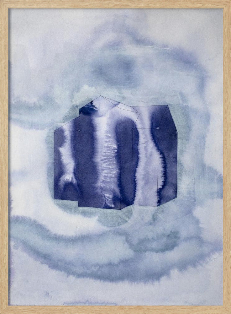 Blaue und violette organische Formen | Poster