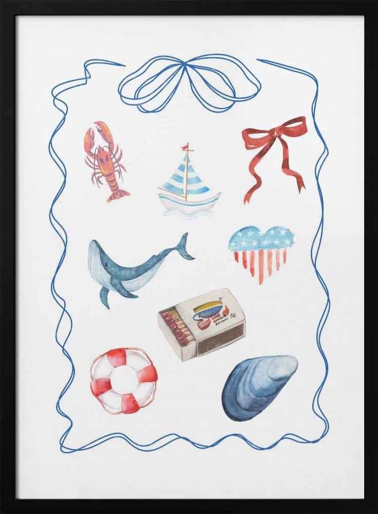 Maritimes Aquarell-Kunstwerk | Poster