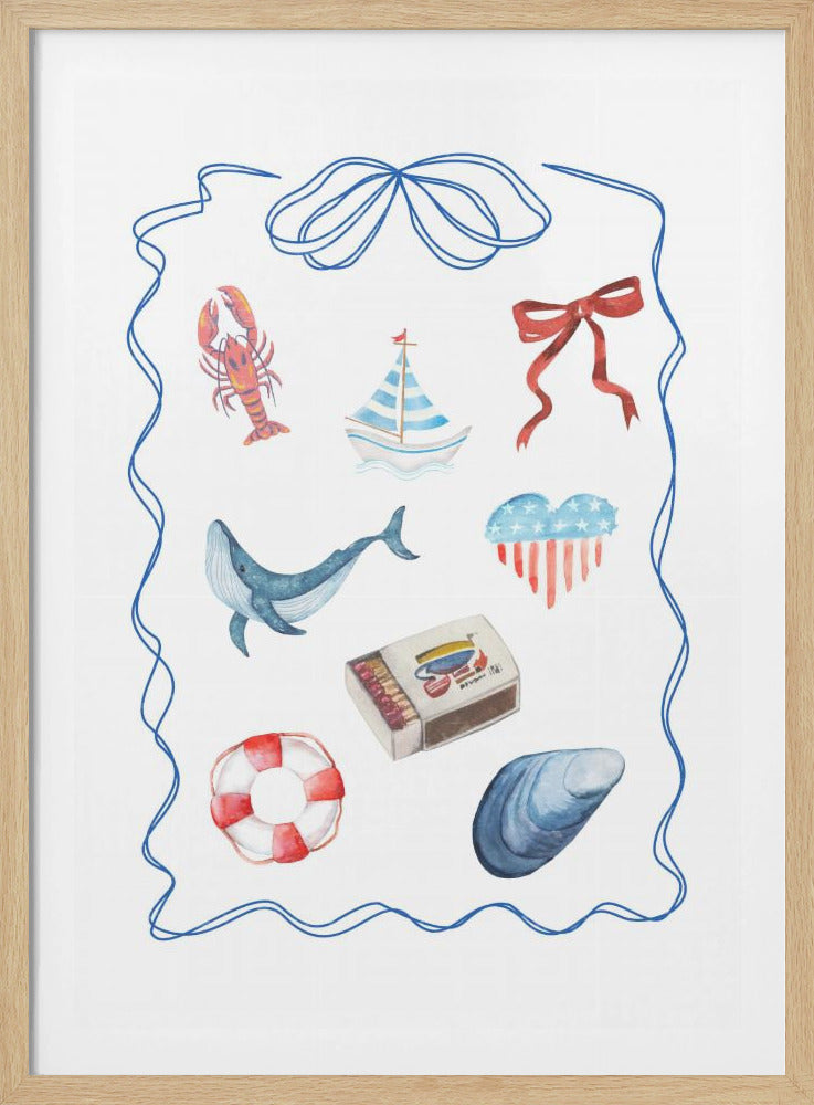 Maritimes Aquarell-Kunstwerk | Poster