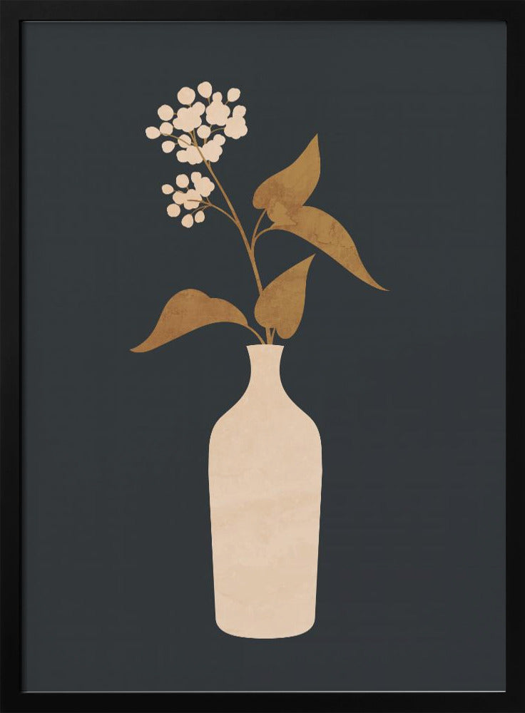 Minimalistische abstrakte Kunstvase mit Blumen | Poster