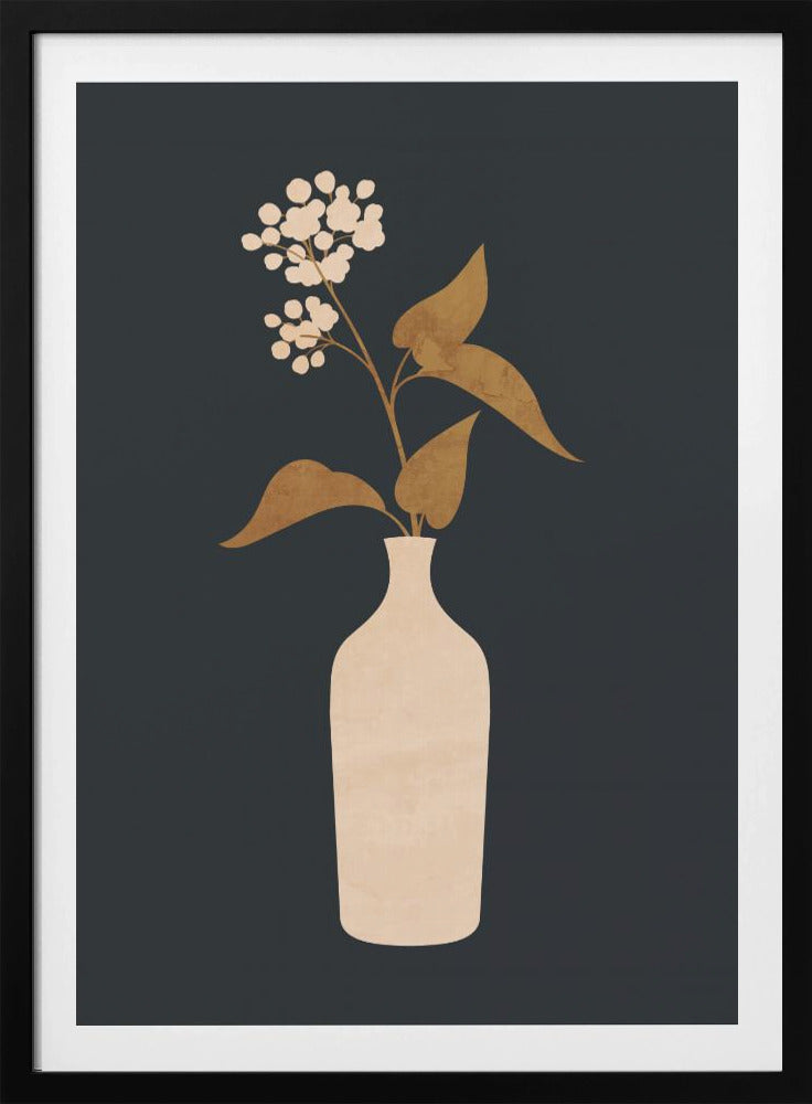 Minimalistische abstrakte Kunstvase mit Blumen | Poster