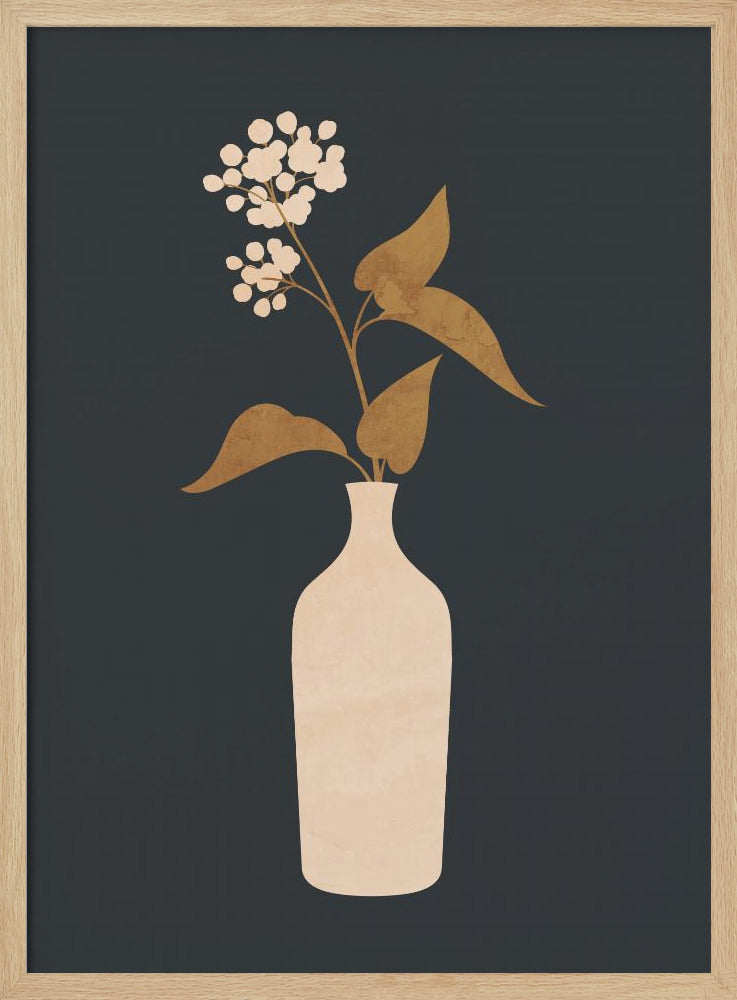Minimalistische abstrakte Kunstvase mit Blumen | Poster