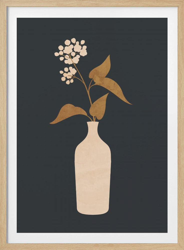 Minimalistische abstrakte Kunstvase mit Blumen | Poster