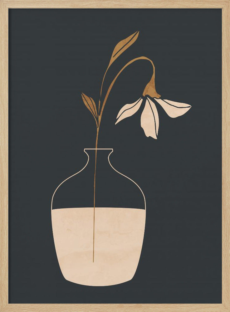 Minimalistische abstrakte Kunstvase mit Blumen | Poster