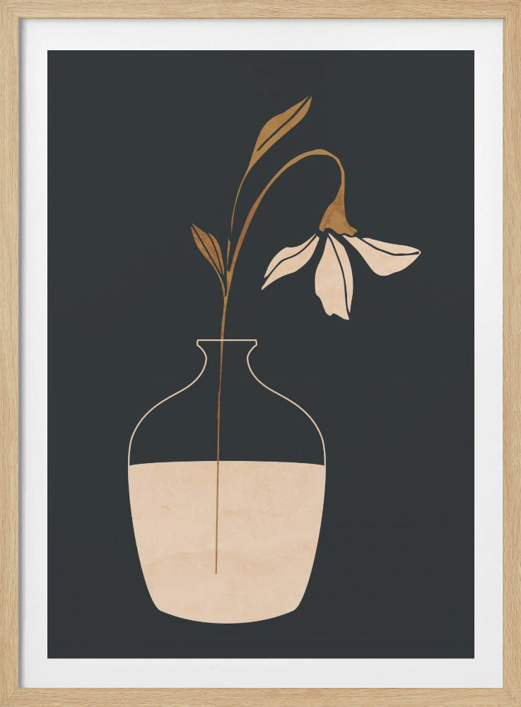 Minimalistische abstrakte Kunstvase mit Blumen | Poster