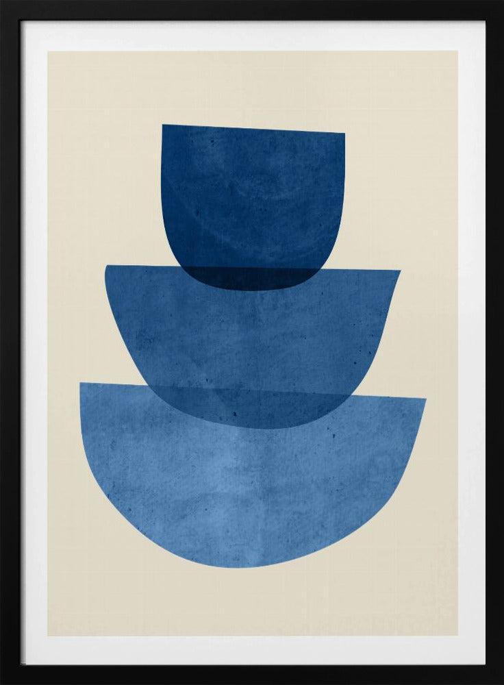 Geometrische abstrakte Formen Blau | Poster