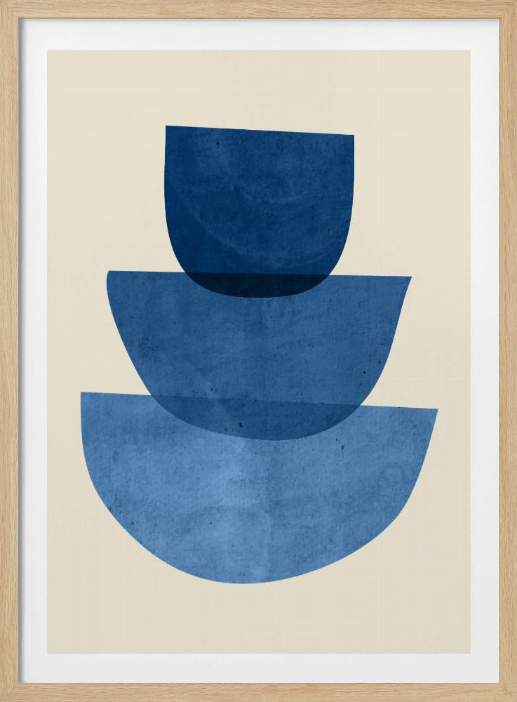 Geometrische abstrakte Formen Blau | Poster