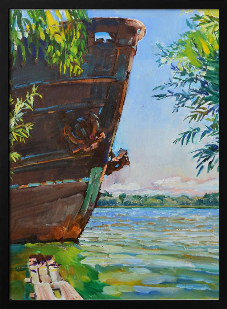 Schiff auf dem Fluss | Poster