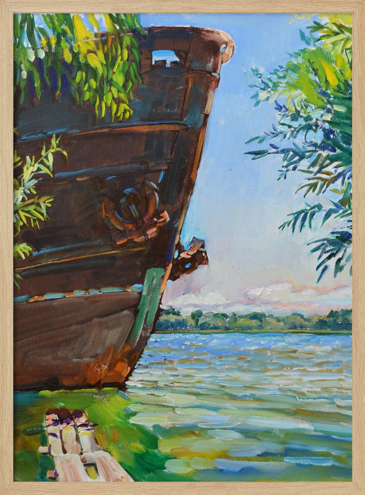 Schiff auf dem Fluss | Poster
