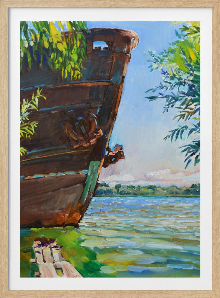 Schiff auf dem Fluss | Poster
