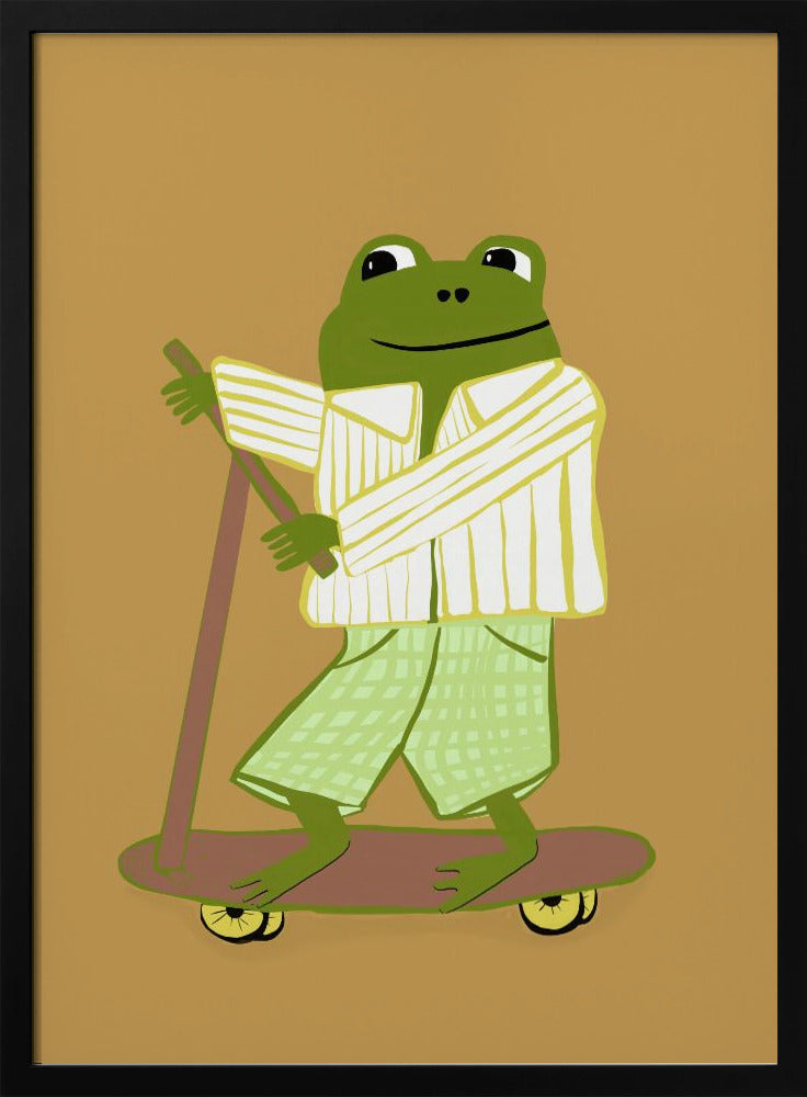 Frosch auf Roller | Poster
