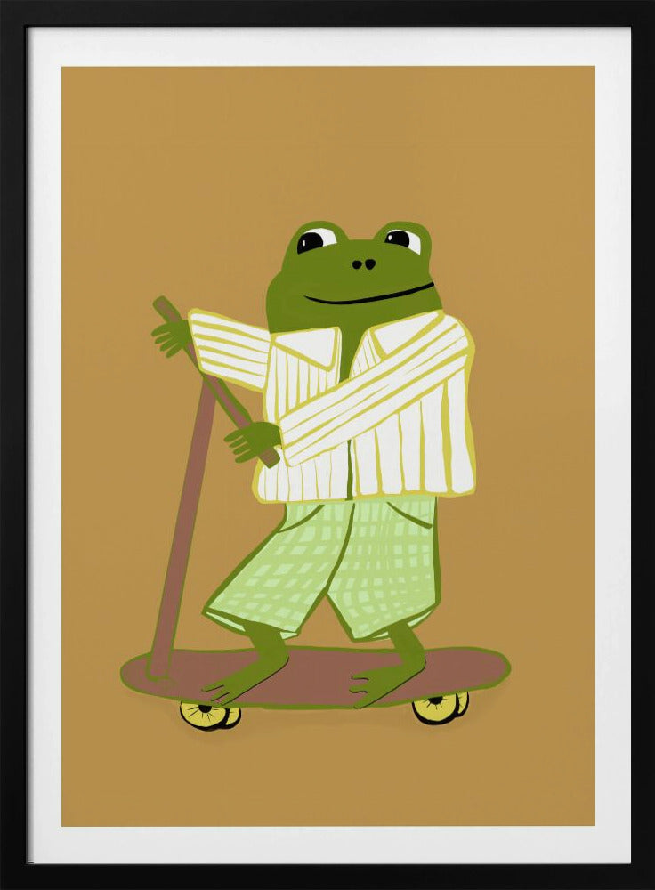 Frosch auf Roller | Poster
