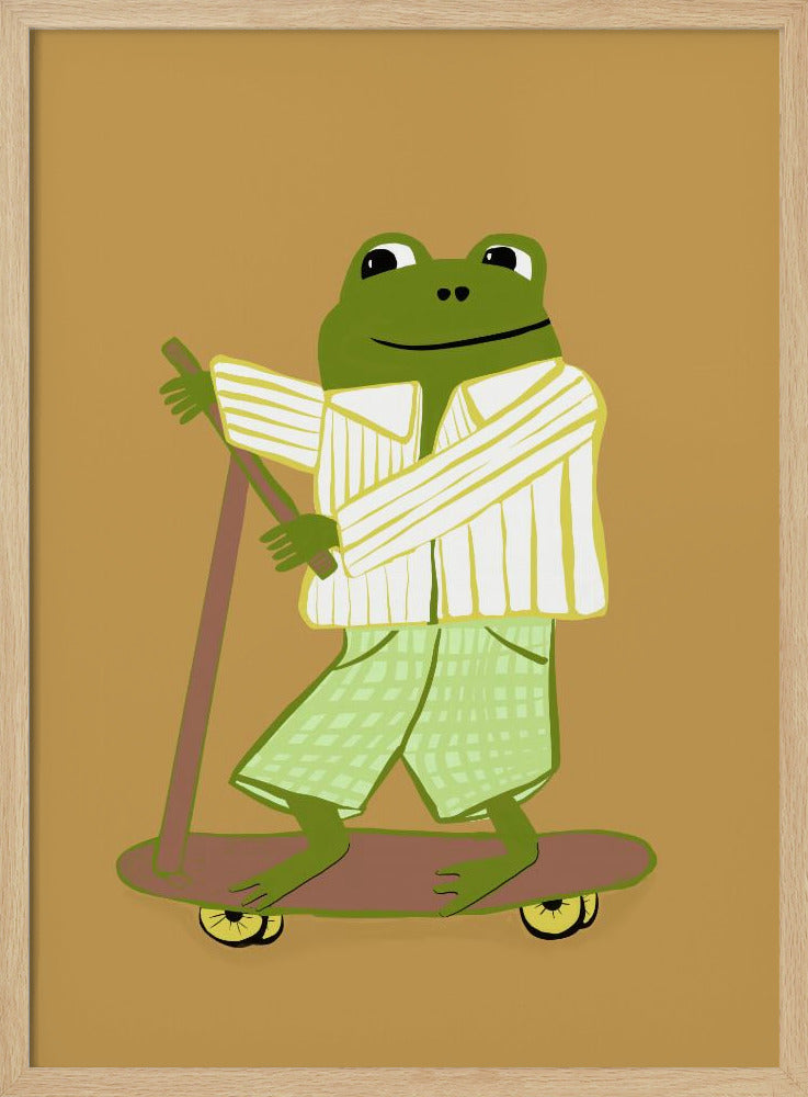 Frosch auf Roller | Poster