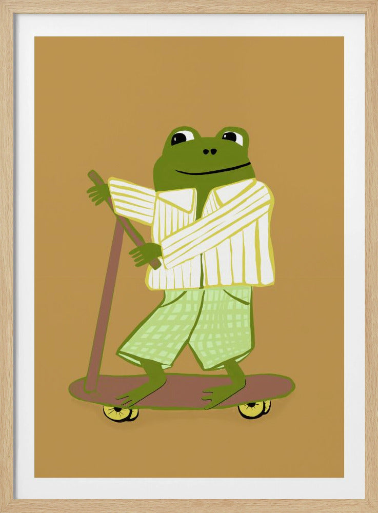 Frosch auf Roller | Poster