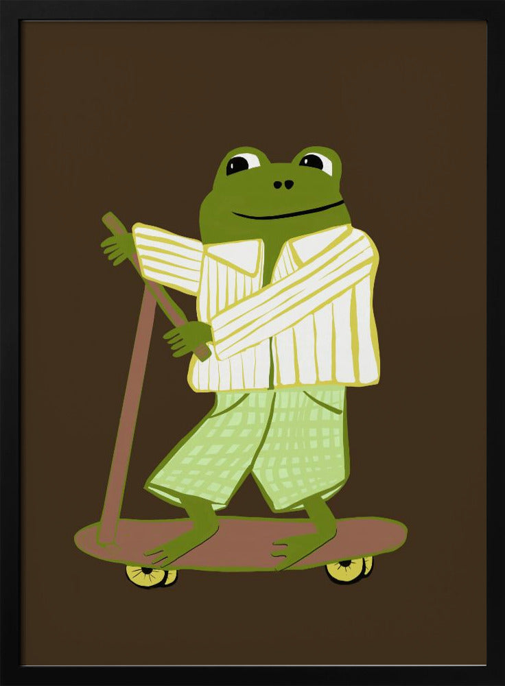 Frosch auf Roller | Poster