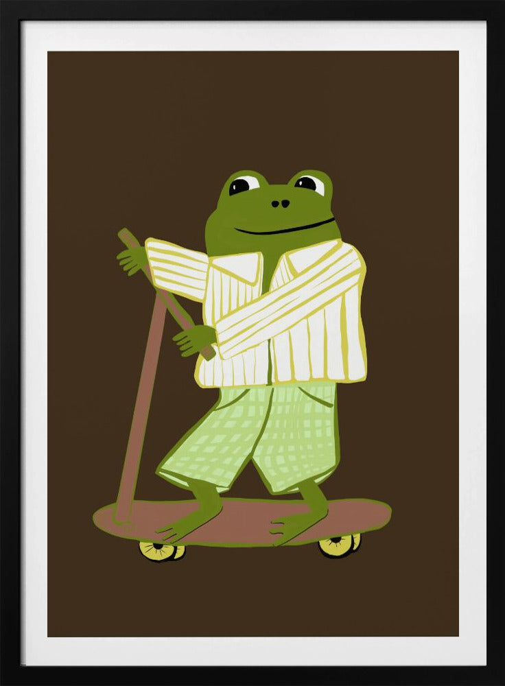 Frosch auf Roller | Poster