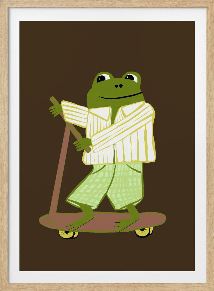 Frosch auf Roller | Poster