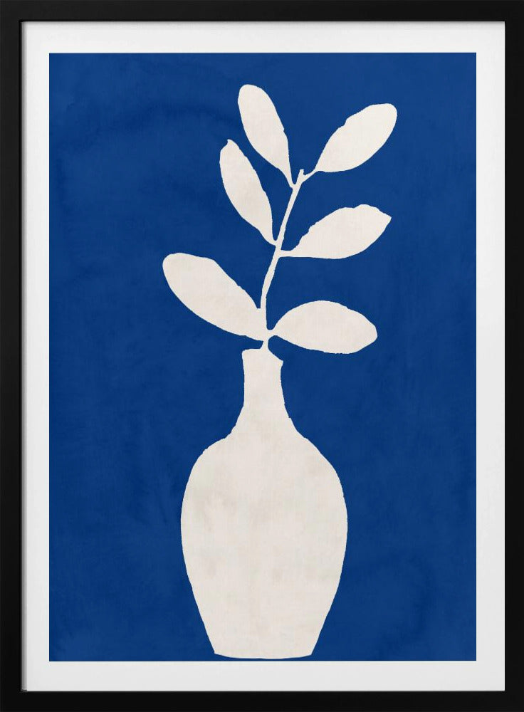 Weiße Vase und Blätter | Poster