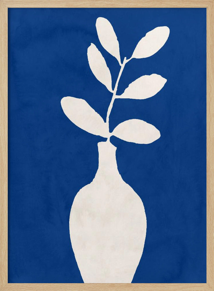 Weiße Vase und Blätter | Poster