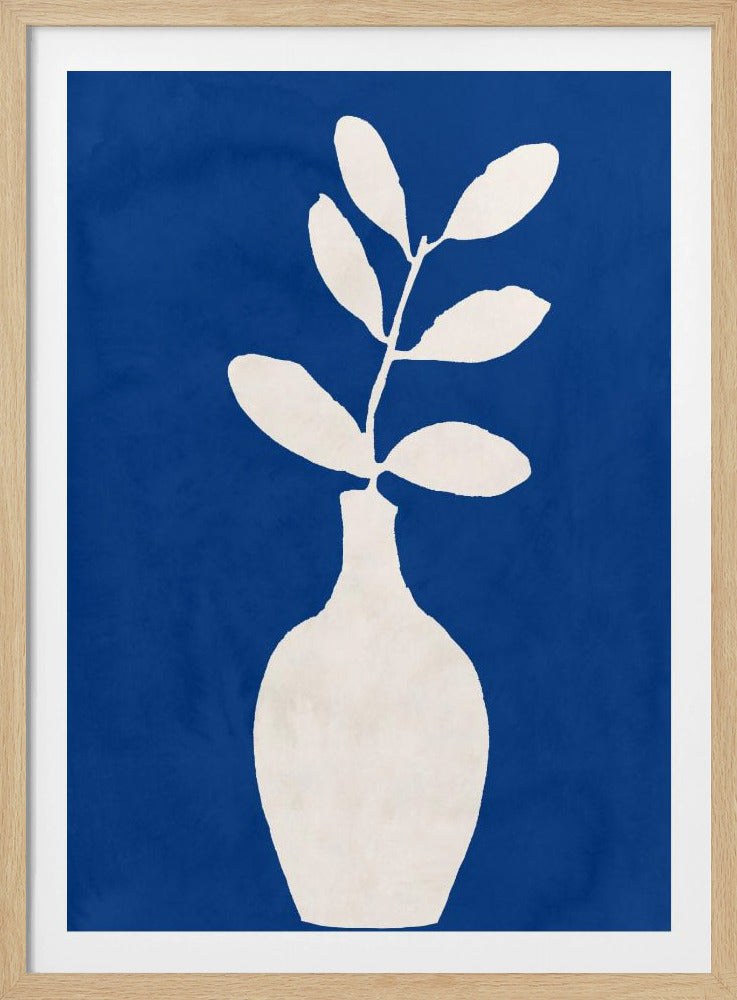 Weiße Vase und Blätter | Poster