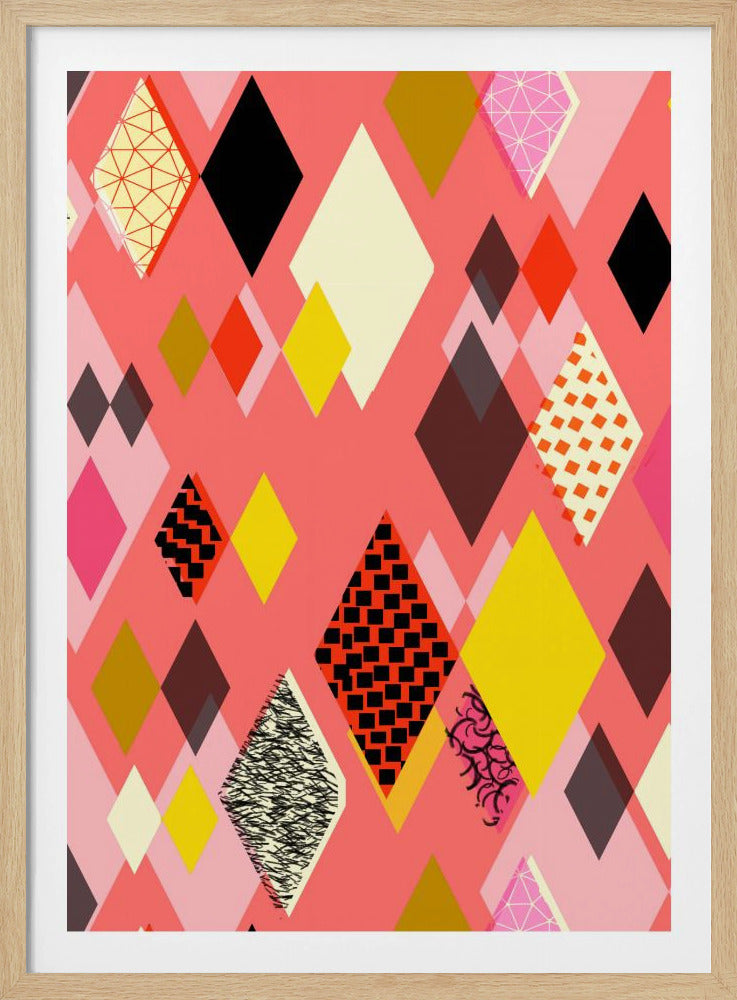 Geometrische Muster mit bunten Rauten und Formen | Poster