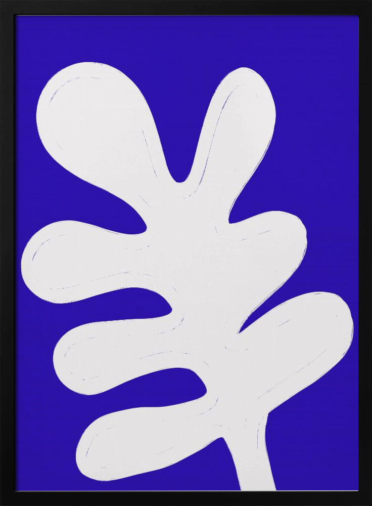 Blatt auf blauer Leinwand | Poster