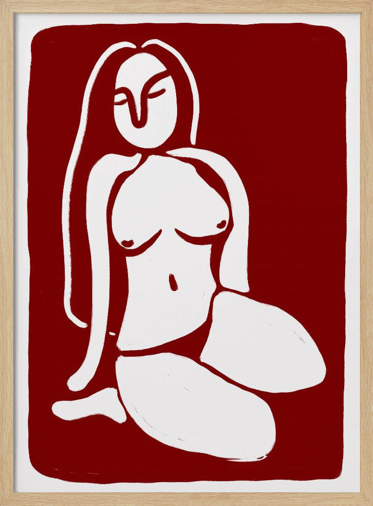 Stilisierte Aktfigur in sitzender Pose | Poster