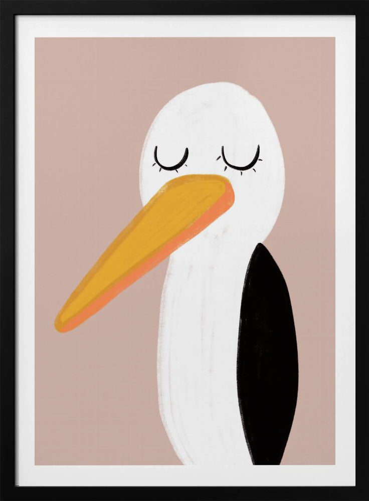 Friedlicher Storch mit geschlossenen Augen | Poster