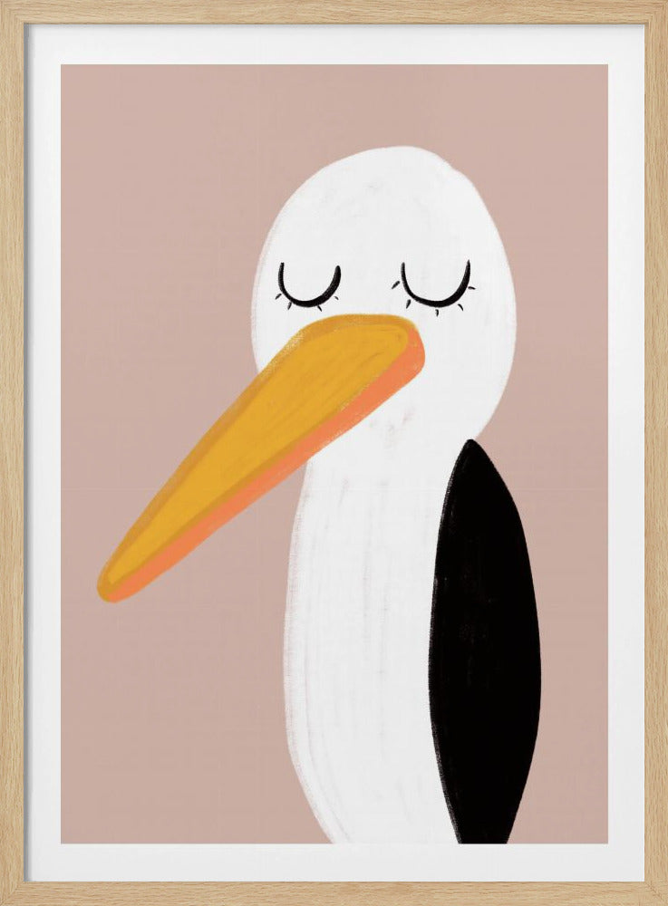 Friedlicher Storch mit geschlossenen Augen | Poster