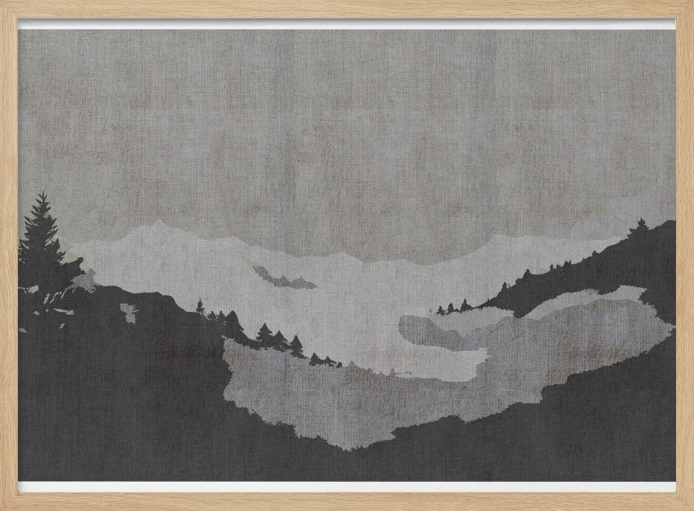 Neblige Seelandschaft im Tusche-Stil | Poster