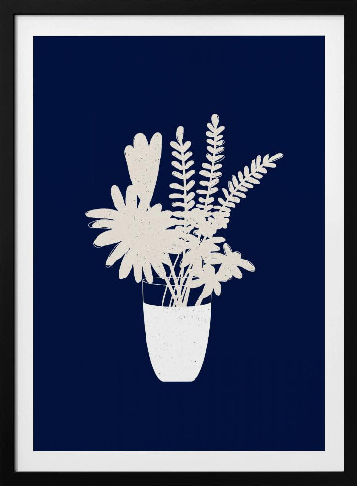 Sepia Blumensilhouette | Poster