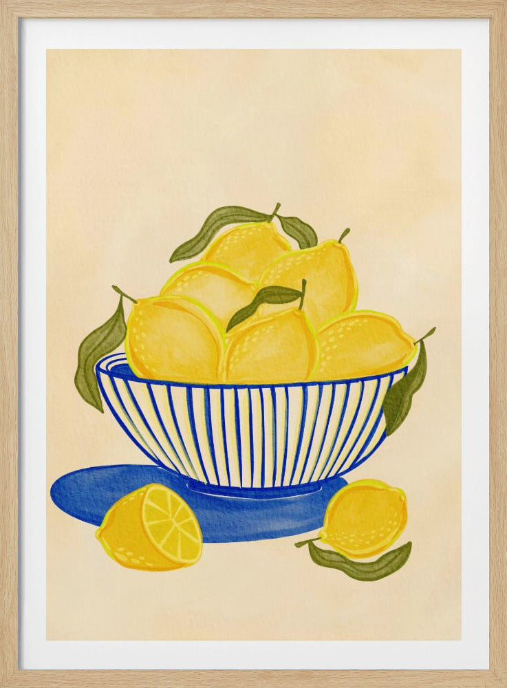 Schale mit leuchtend gelben Zitronen | Poster