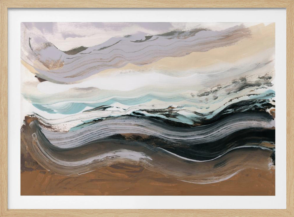 Abstrakte Landschaft Wellen Mokka | Poster