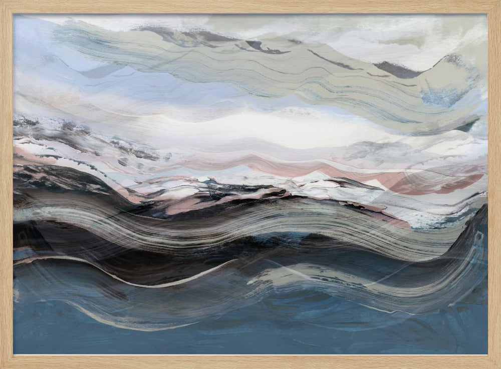 Abstrakte Landschaft Wellen Blau | Poster