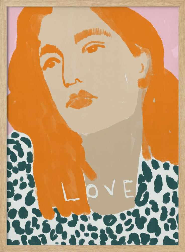 Porträt einer Frau mit orangefarbenem Haar | Poster