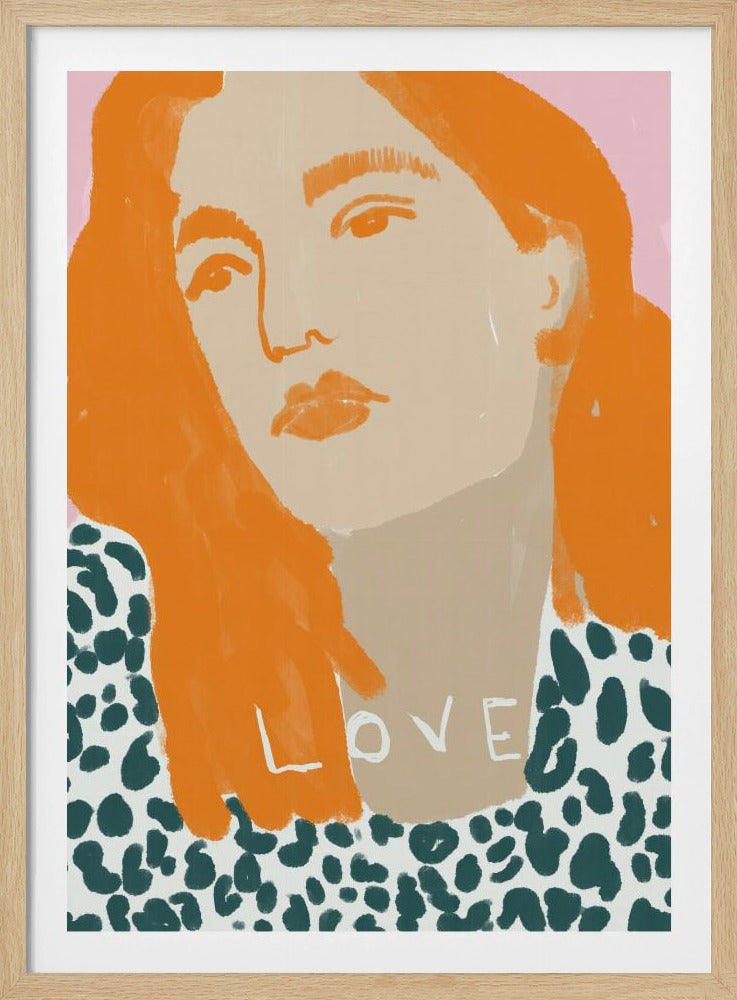 Porträt einer Frau mit orangefarbenem Haar | Poster