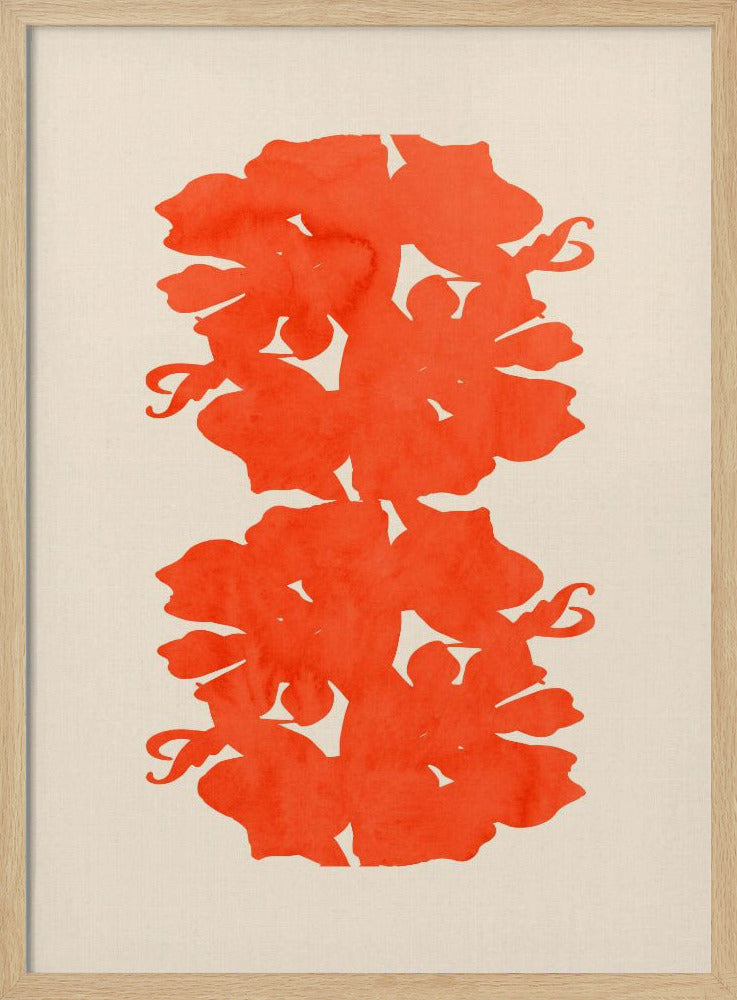 Orange Blumensilhouetten | Poster
