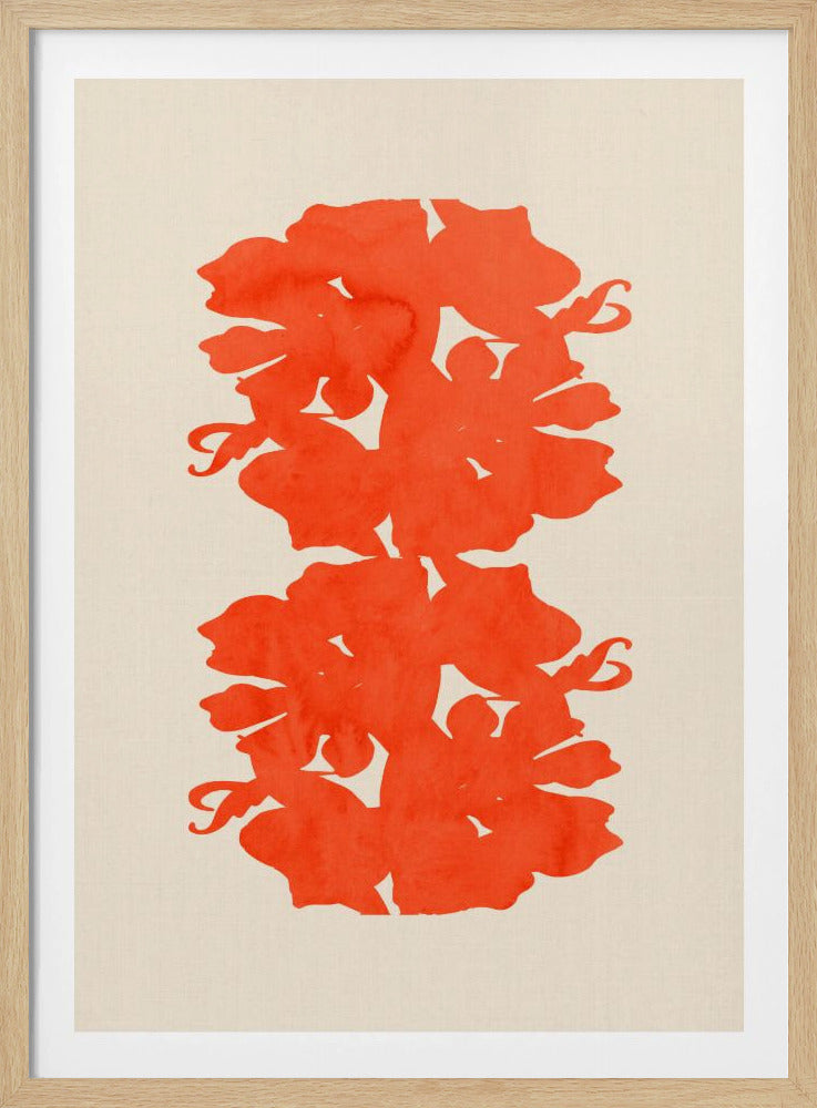 Orange Blumensilhouetten | Poster