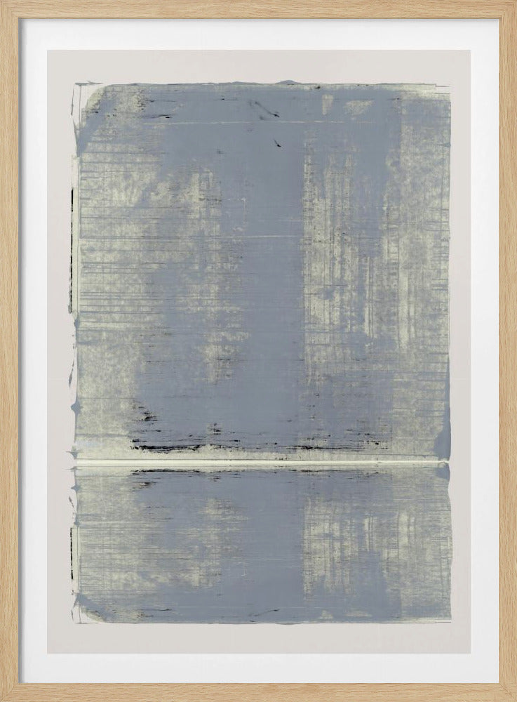 Minimalistisches graues Abstrakt mit horizontaler Linie | Poster