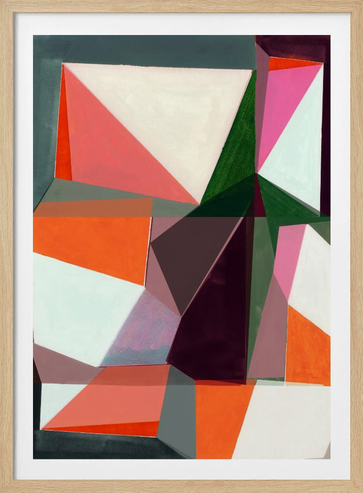 Geometrisches Abstrakt in leuchtenden Farbtönen | Poster