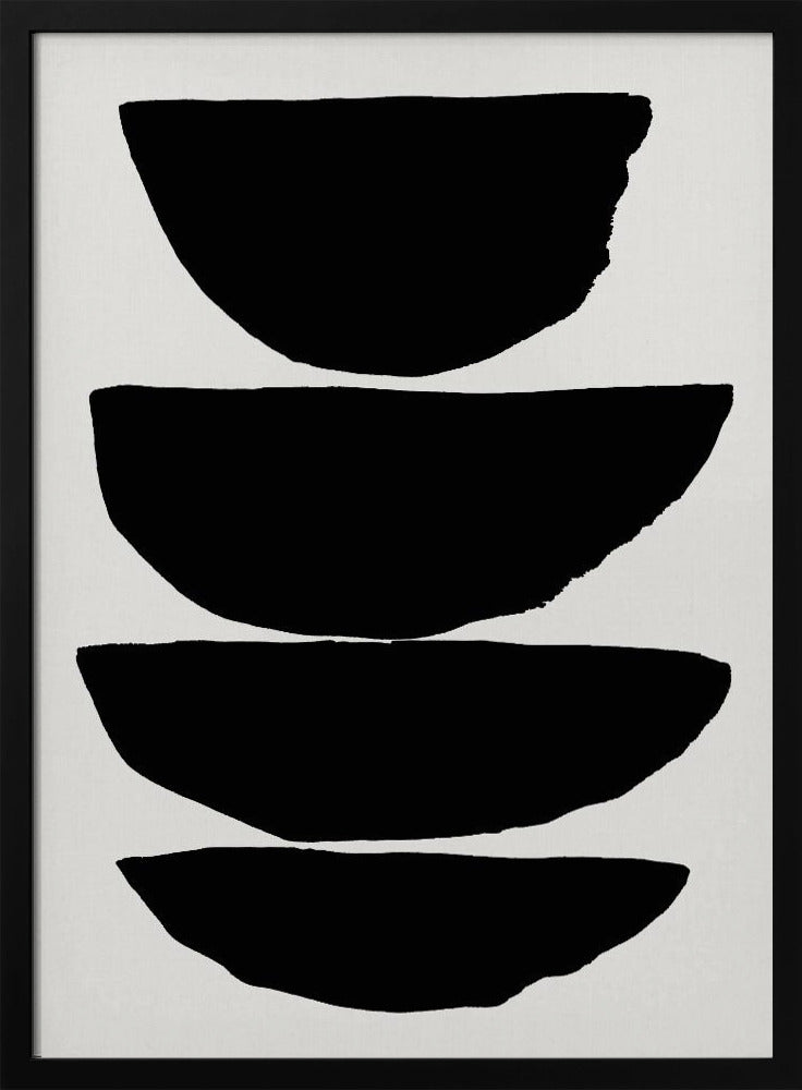 Minimalistische schwarze abstrakte Ellipsen | Poster