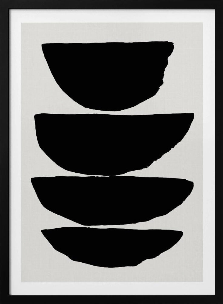 Minimalistische schwarze abstrakte Ellipsen | Poster