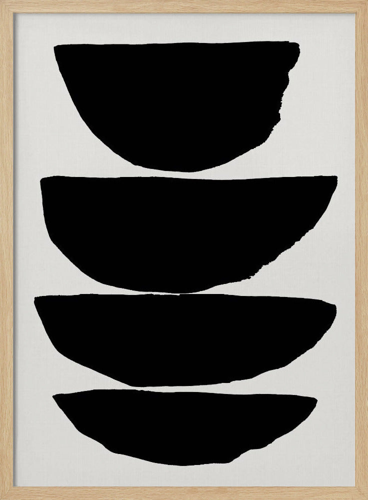 Minimalistische schwarze abstrakte Ellipsen | Poster